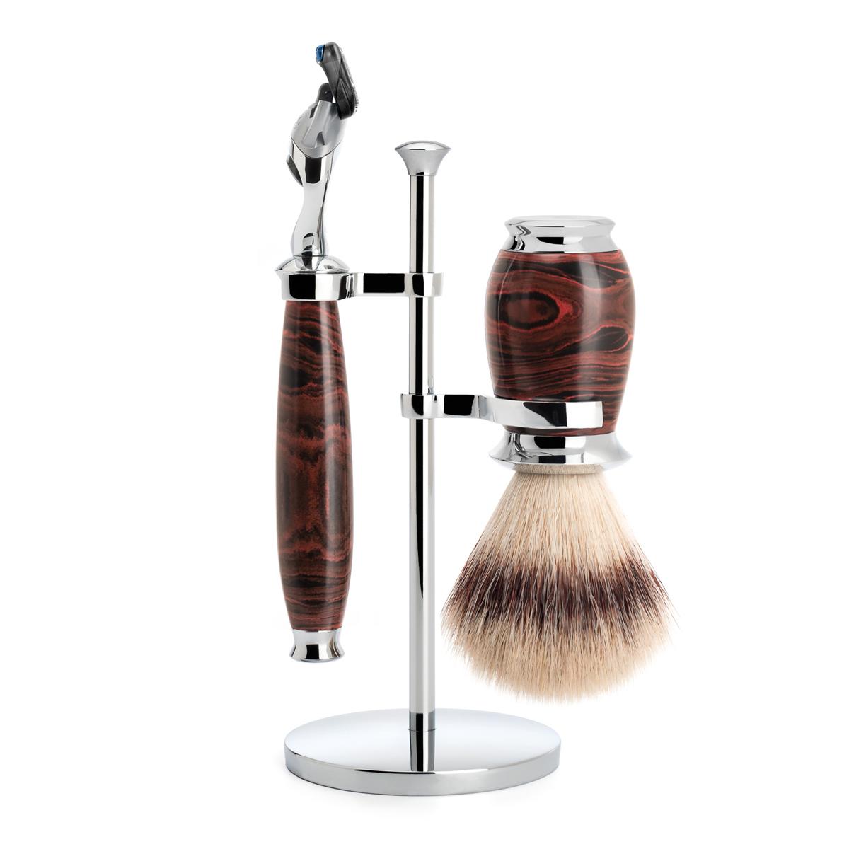 MÜHLE PURIST Ebonite 3 Pc. Silvertip Fibre / Fusion Shaving Set